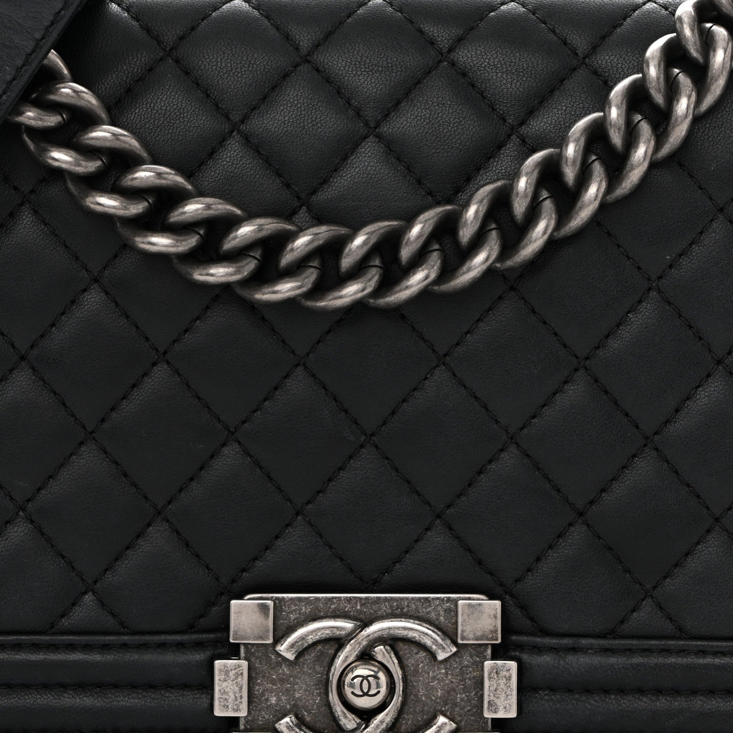 Chanel Lambskin Quilted Medium Boy Flap Black 8 of 10
