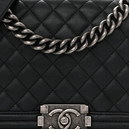 Chanel Lambskin Quilted Medium Boy Flap Black 8 of 10