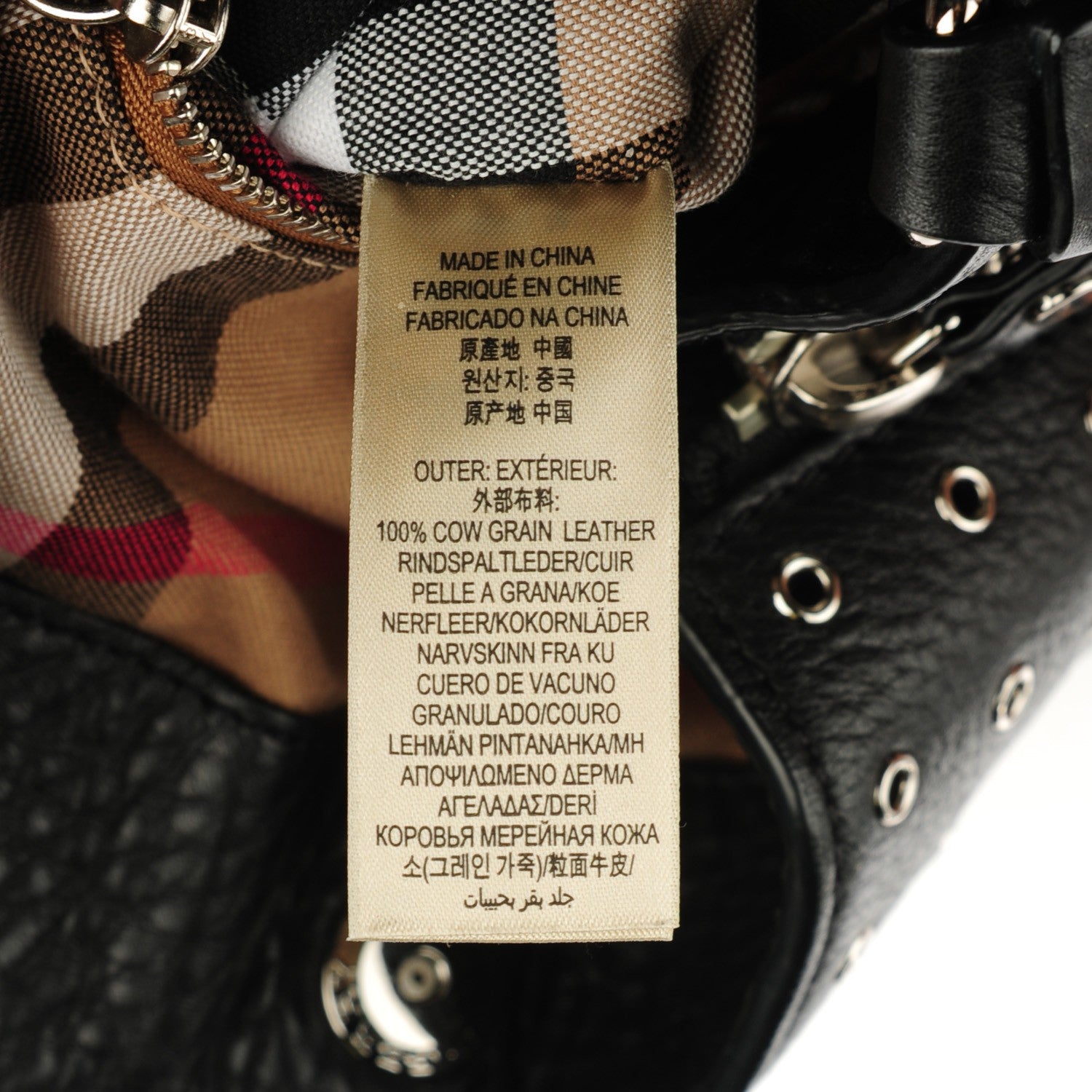 Burberry Calfskin Grommet Medium Maidstone Shoulder Bag Black 7 of 8