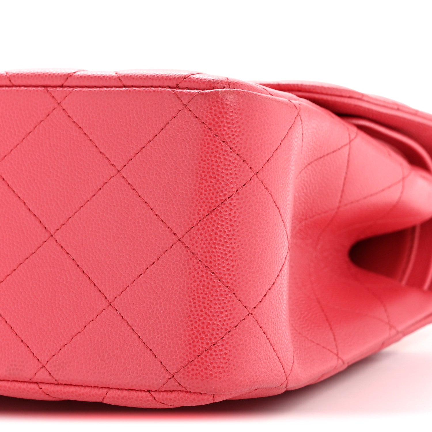Chanel Caviar Quilted Jumbo Double Flap Dark Pink 10 of 11