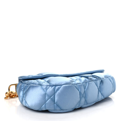 Christian Dior X ERL Satin Cannage Micro Venice Saddle Bag Blue 4 of 10