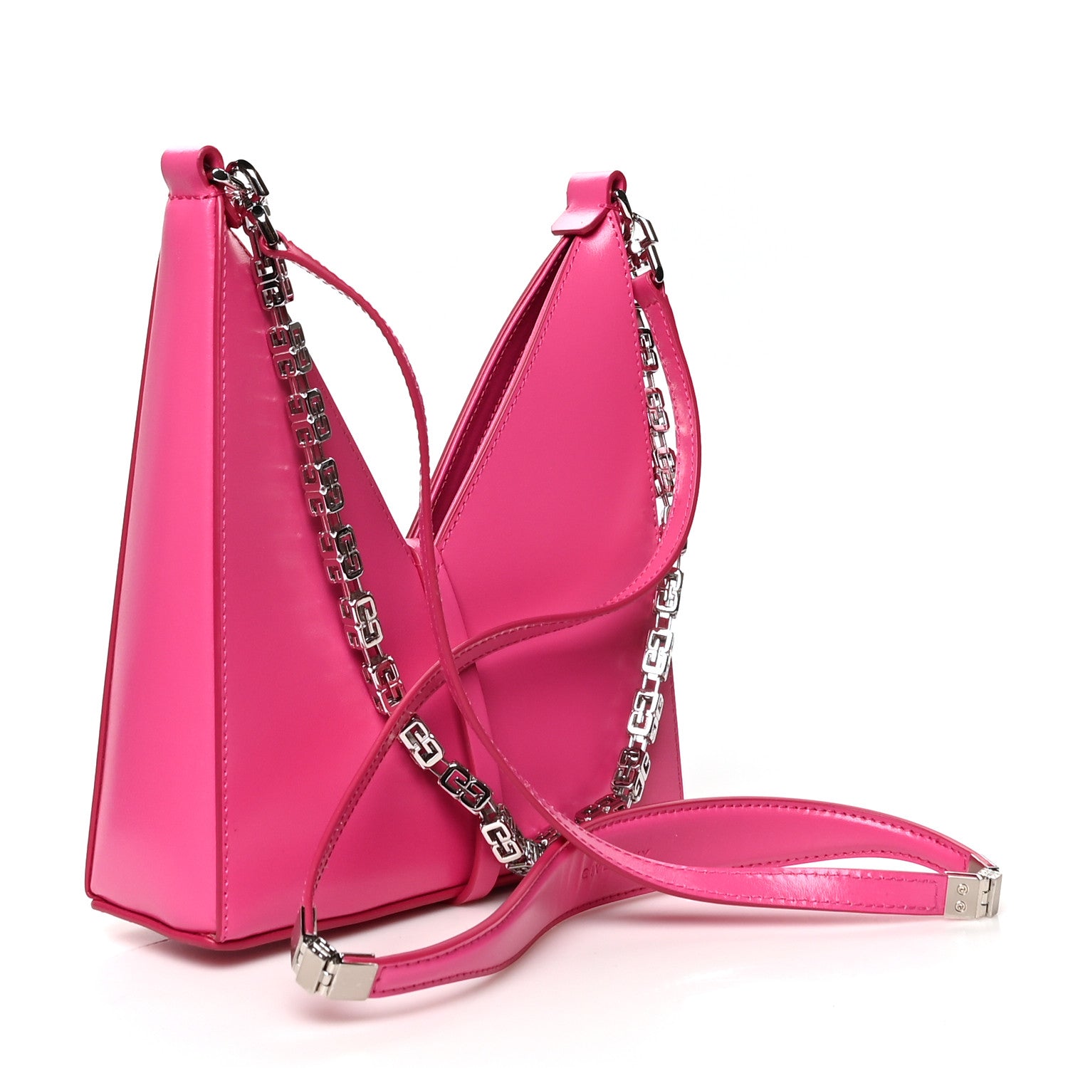 Givenchy Box Calfskin Mini Cut Out Shoulder Bag Neon Pink 3 of 11