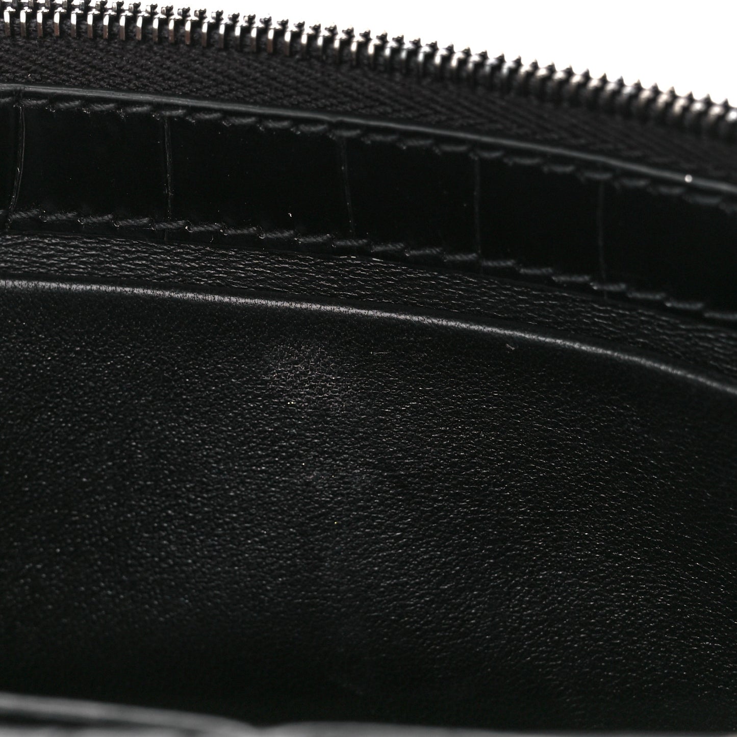 Shiny Calfskin Monochrome Crocodile Embossed Hourglass Chain Bag Black