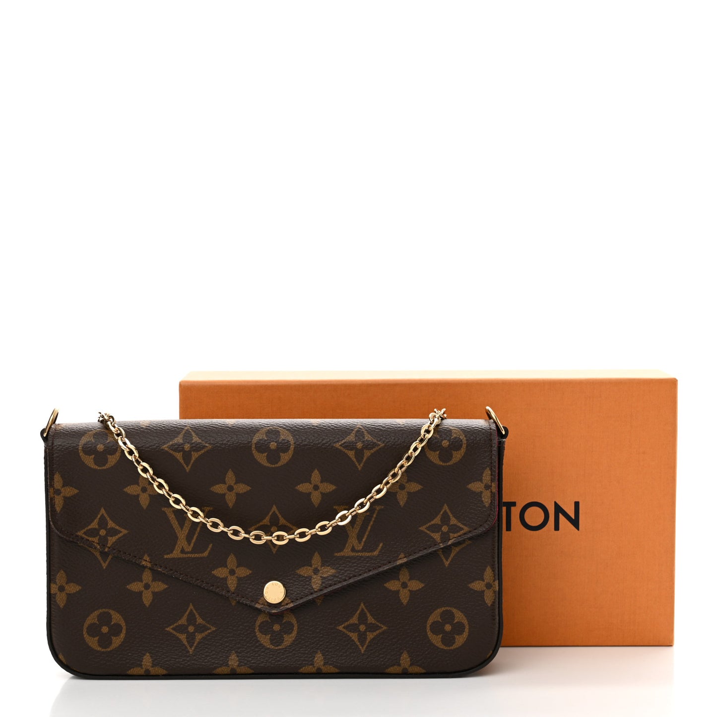 Monogram Pochette Felicie Chain Wallet Fuchsia