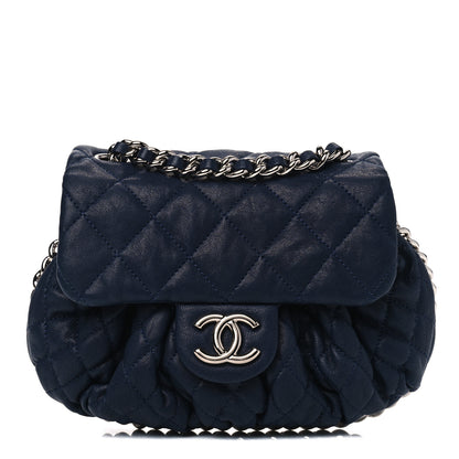 Chanel Washed Lambskin Quilted Mini Chain Around Flap Navy Blue 1 of 4