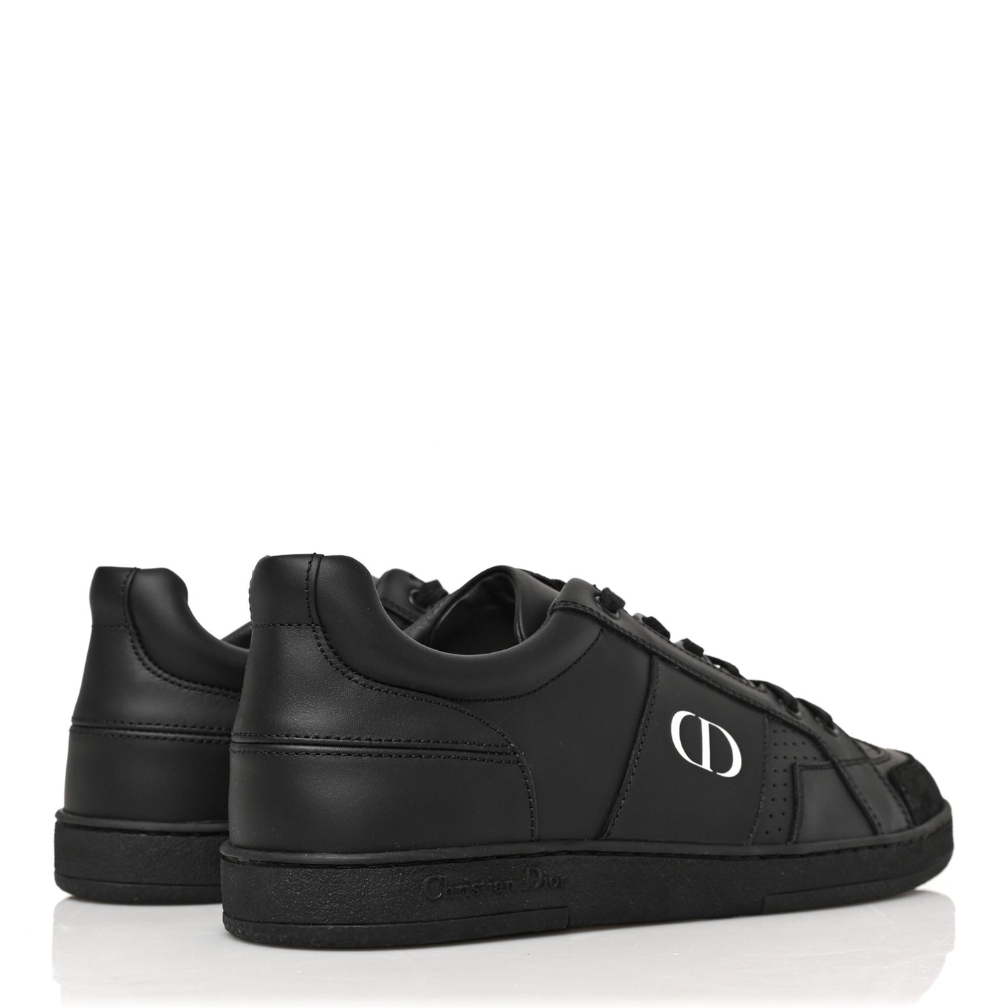 Calfskin Suede Logo Sneakers 38.5 Black