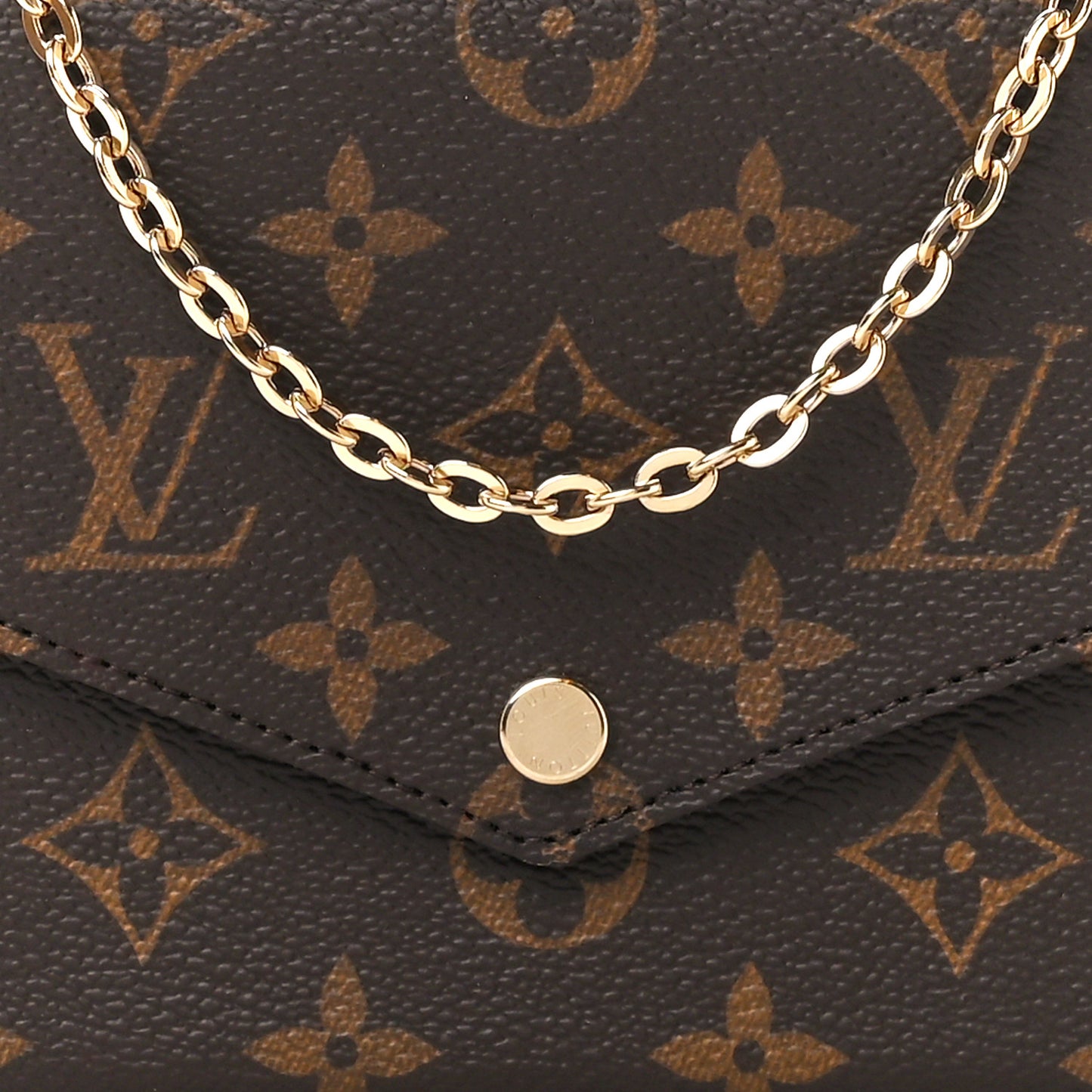 Monogram Pochette Felicie Chain Wallet Fuchsia