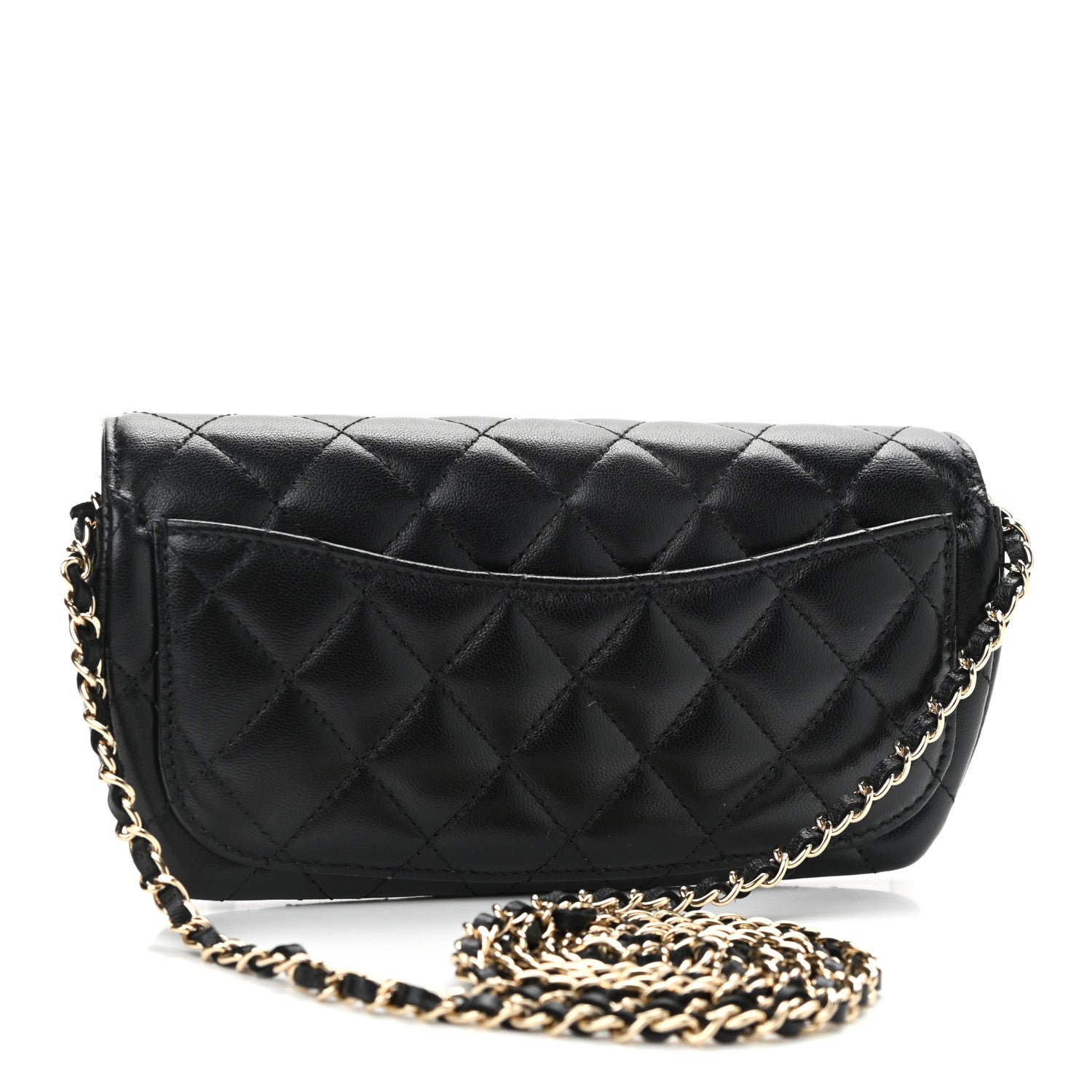 Chanel Lambskin Quilted Glasses Case With Chain Black 3 of 11