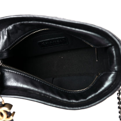 Chanel Iridescent Aged Calfskin Quilted Small Gabrielle Hobo Black 4 of 13