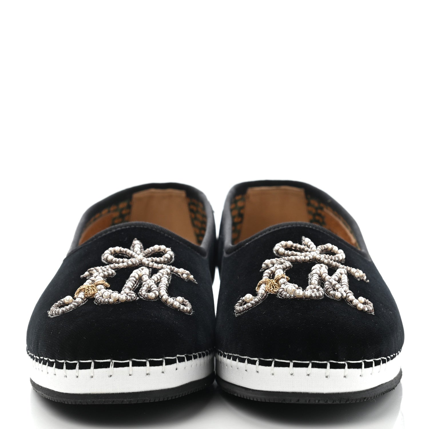 Gucci Velluto Marmara Pearl Embellished Mens Loafers 9 Black 2 of 12