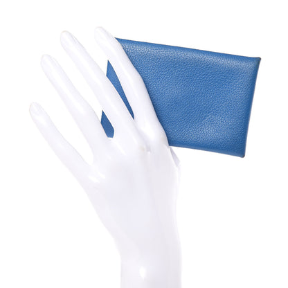 Hermes Chevre Mysore Calvi Card Case Bleu Hydra 2 of 13