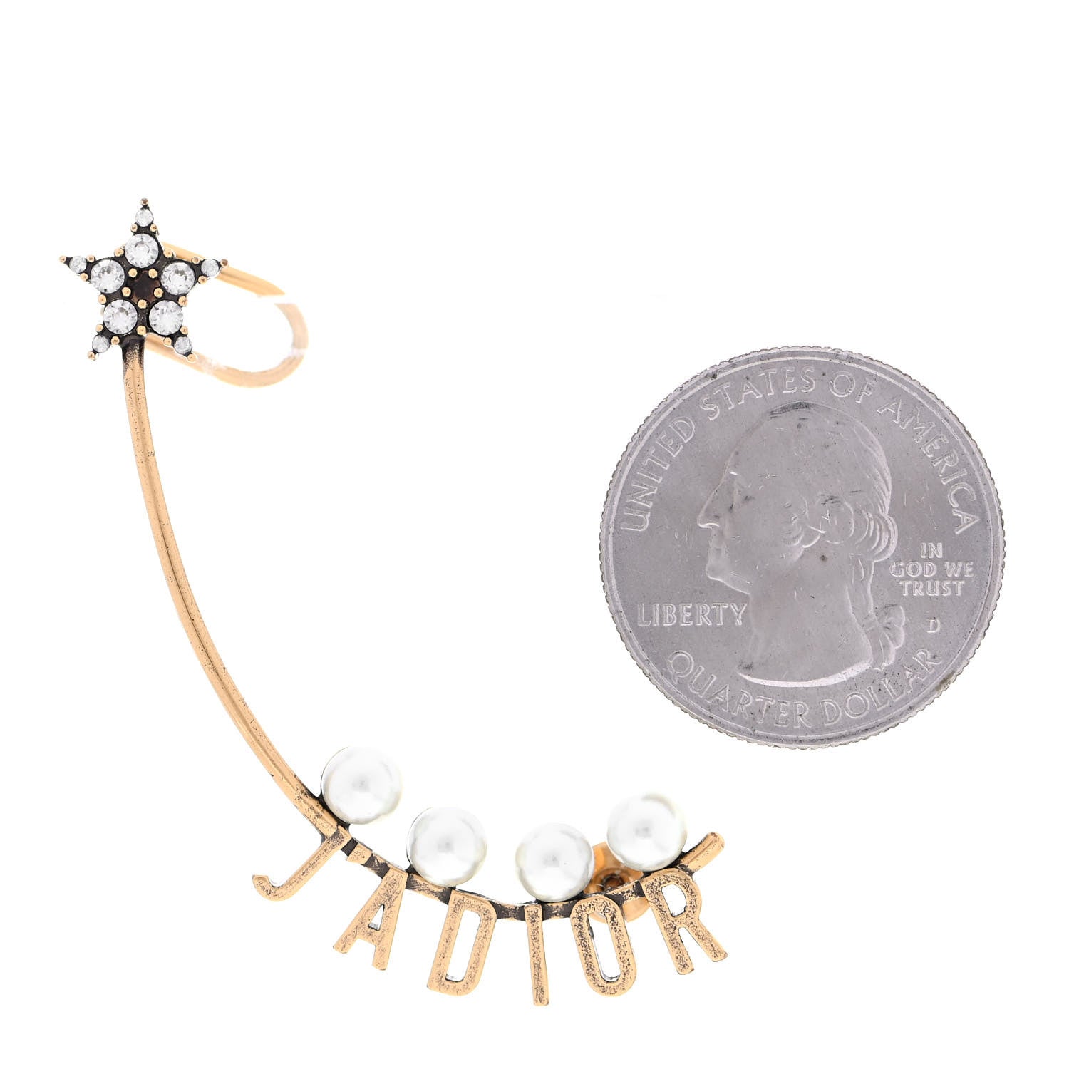 Christian Dior Pearl Crystal J'Adior Earring Gold 2 of 3