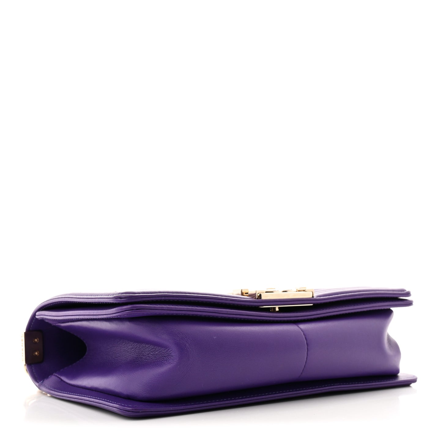 Lambskin Quilted Medium Boy Flap Purple