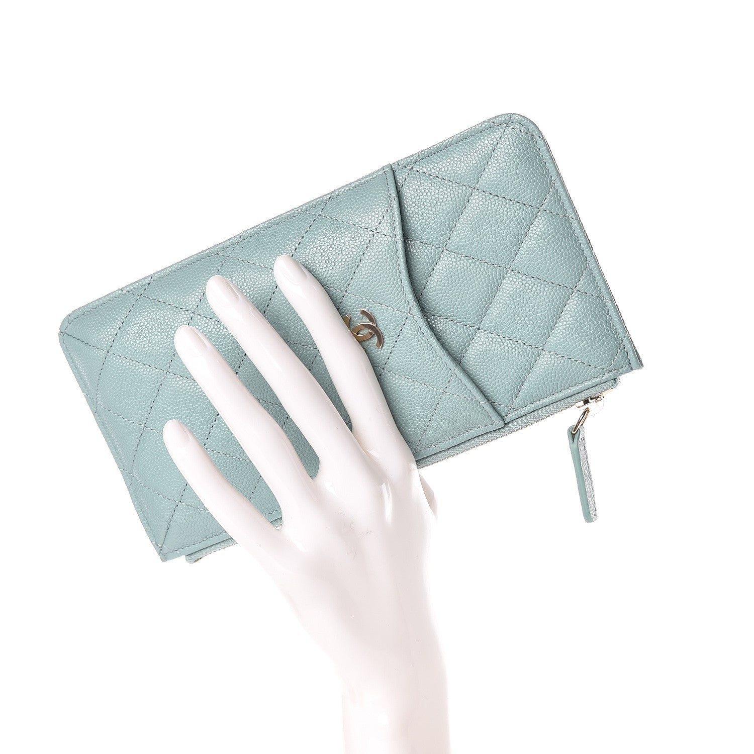 Chanel Caviar Quilted Classic iPhone Pouch Blue 2 of 8