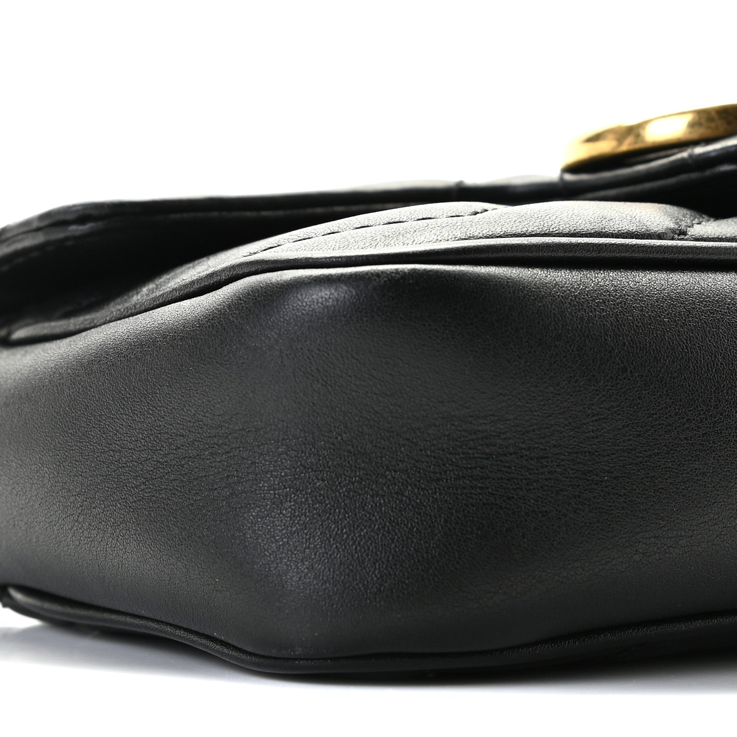 Gucci Calfskin Matelasse Super Mini GG Marmont Shoulder Bag Black 5 of 11