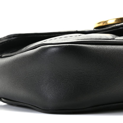 Gucci Calfskin Matelasse Super Mini GG Marmont Shoulder Bag Black 5 of 11