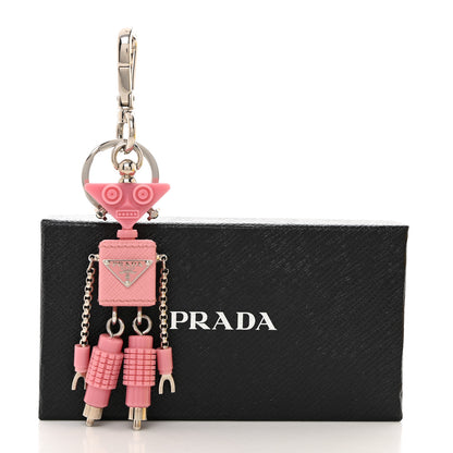 Prada Saffiano Edward Robot Trick Keychain Bubblegum Pink 4 of 4