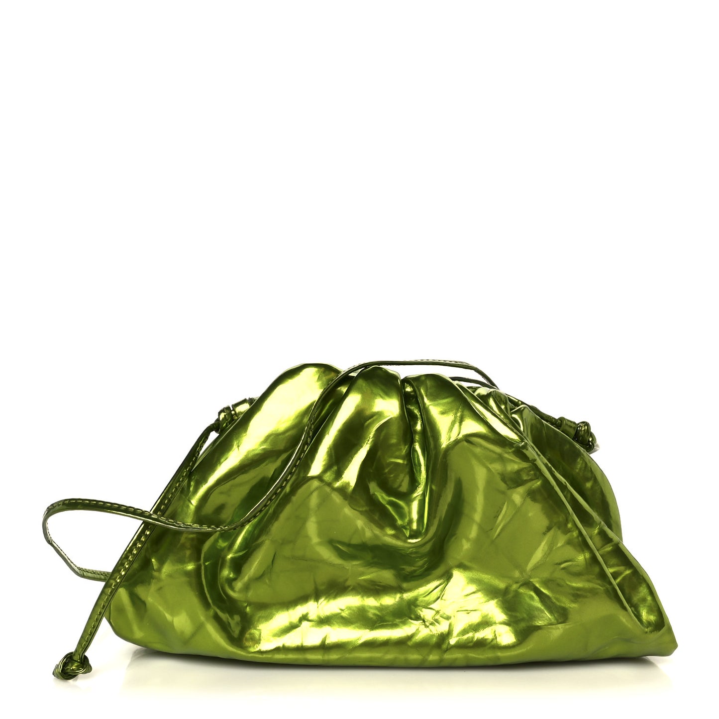 Metallic Crushed Calfskin The Mini Pouch Chlorophyll