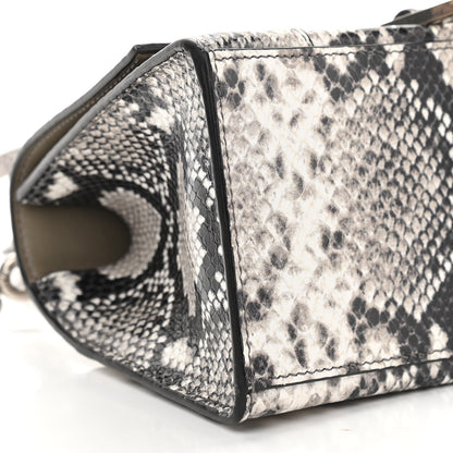 Balenciaga Calfskin Snake Effect Small Hourglass Top Handle Bag Black White 8 of 13
