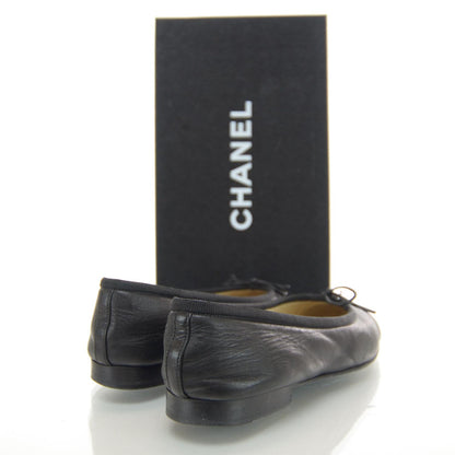 Chanel Patent Cap Toe Ballet Flats 35.5 Black 3 of 6
