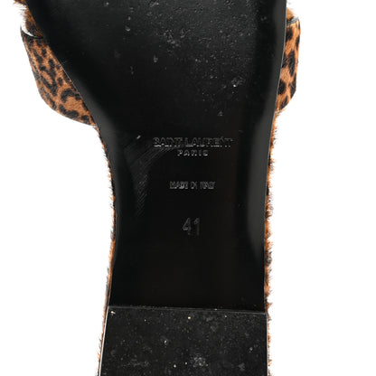 Saint Laurent Calf Hair Leopard Print Tribute 05 Slide Sandals 41 Manto Natural 6 of 10