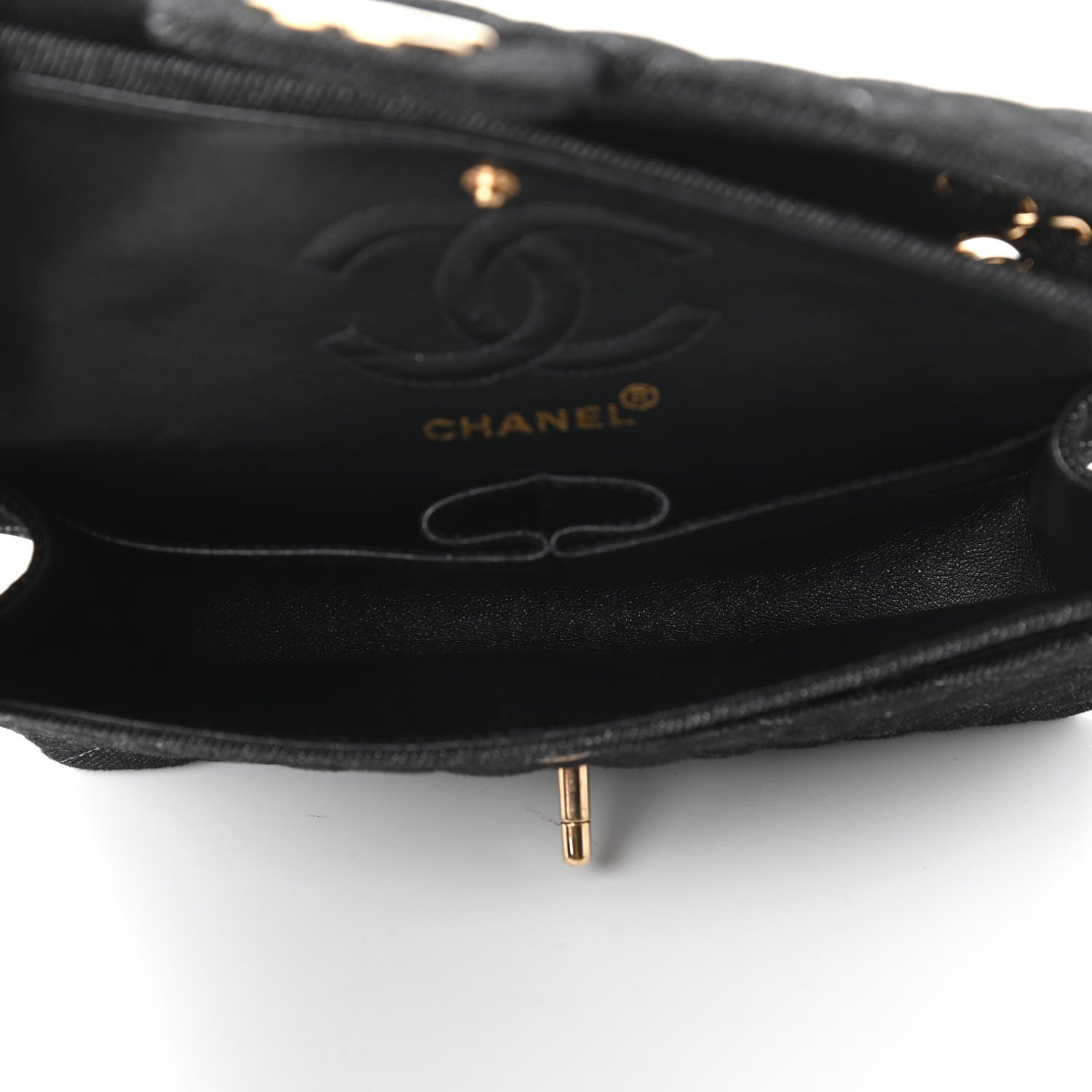 Chanel Denim Quilted Small Double Flap Black 5 of 10