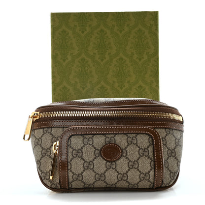 Gucci GG Supreme Monogram Textured Calfskin Retro Interlocking G Belt Bag Beige Ebony Brown Sugar 10 of 10