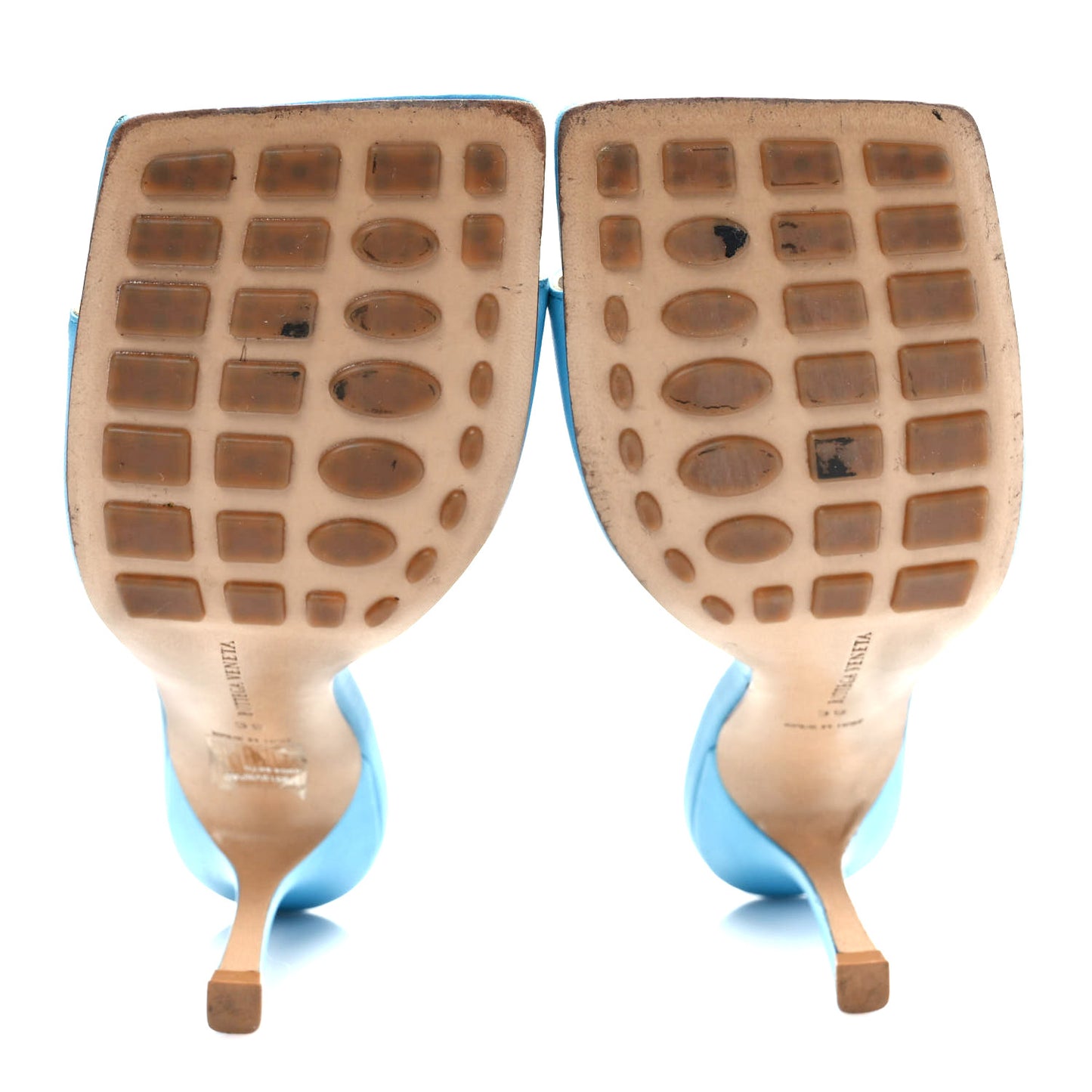 Lambskin Stretch Mule Sandals 39 Sky Blue