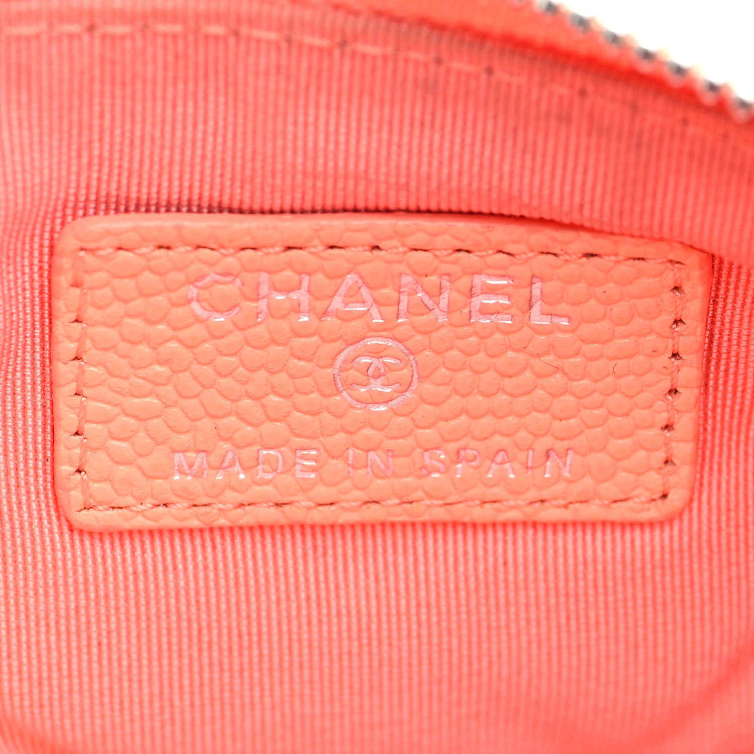 Chanel Caviar Quilted Small Cosmetic Case Coral 6 of 7