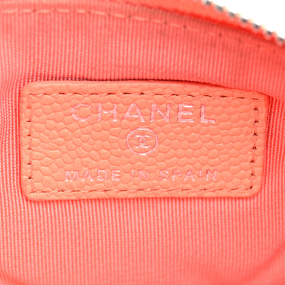Chanel Caviar Quilted Small Cosmetic Case Coral 6 of 7
