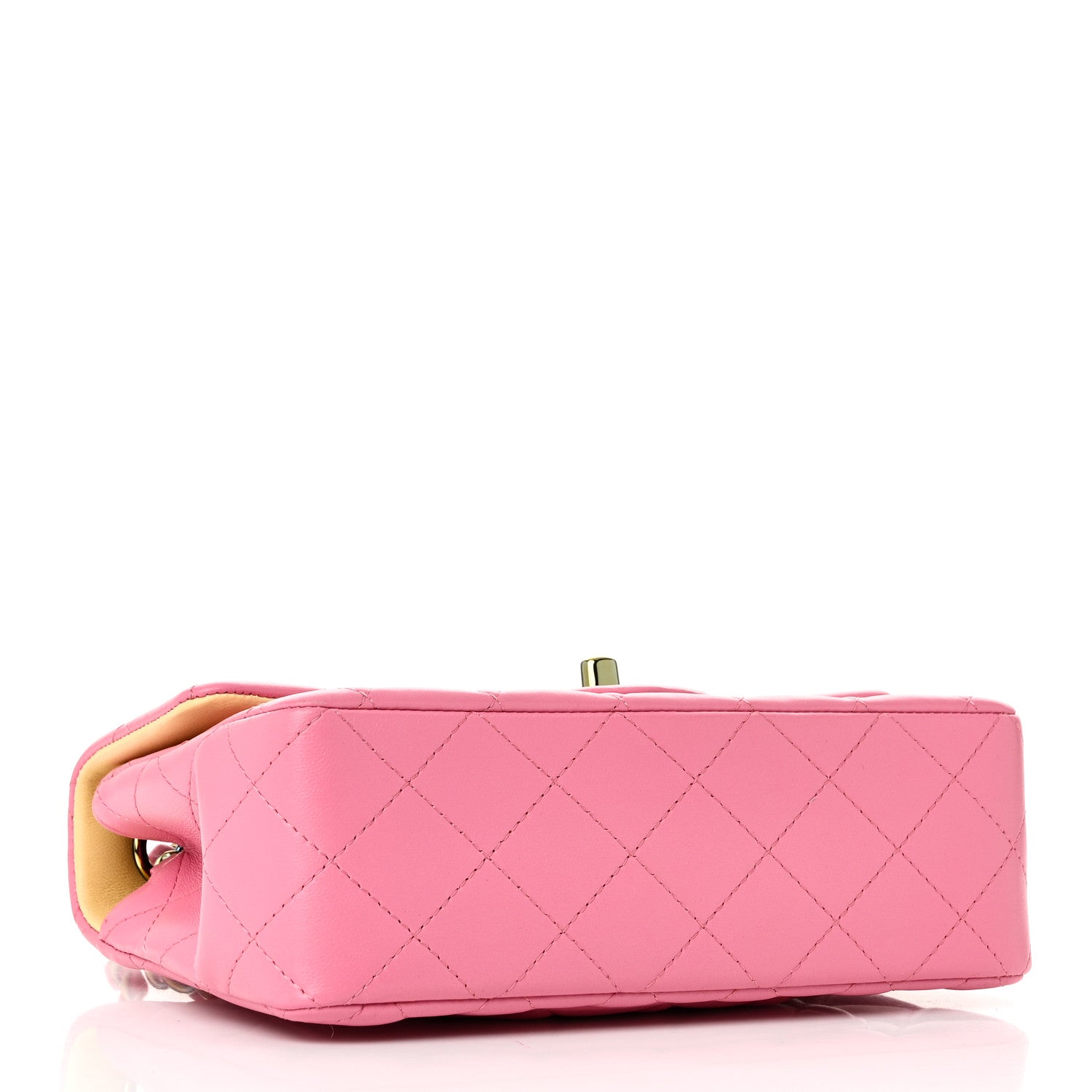 Chanel Lambskin Quilted Mini Rectangular Flap Pink Yellow 4 of 11