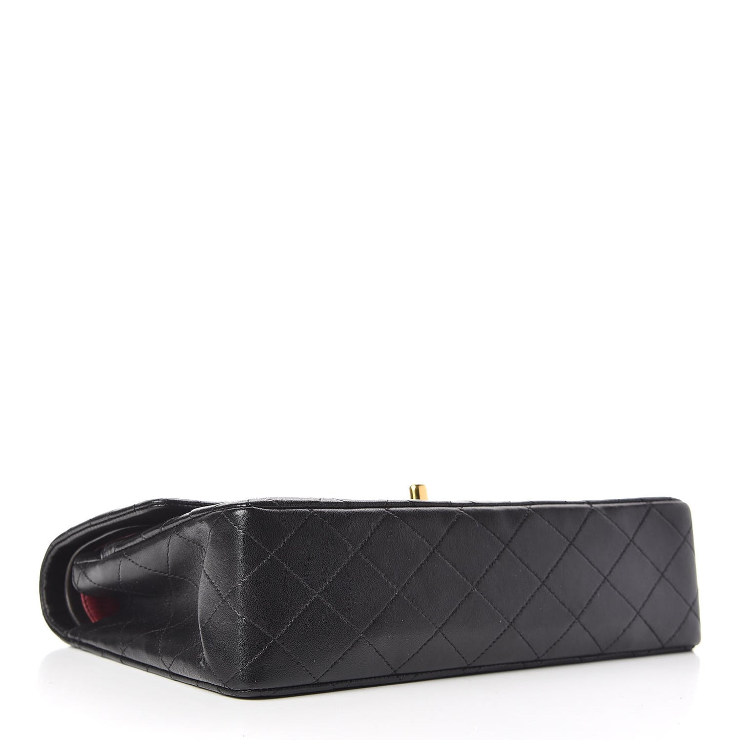 Lambskin Quilted Medium Double Flap Black