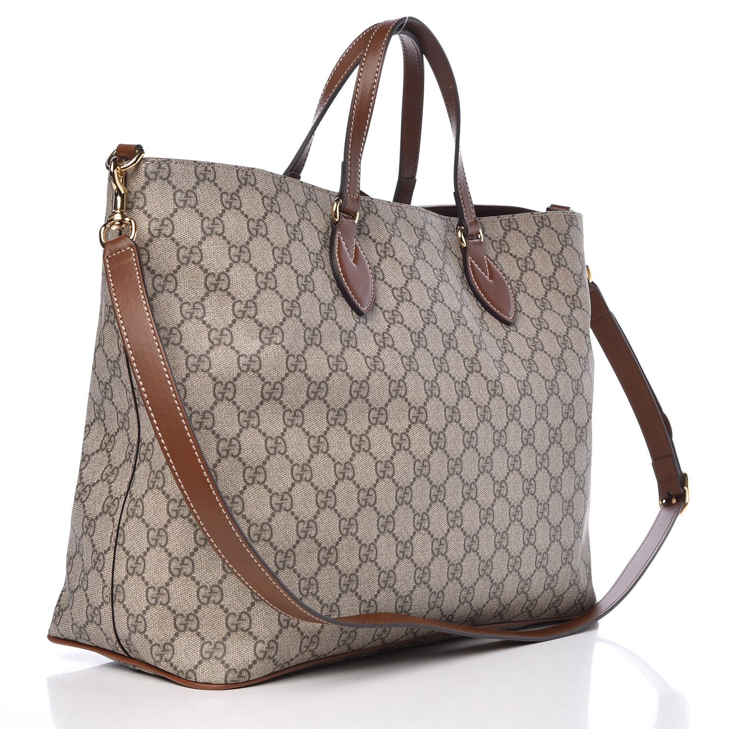 Soft GG Supreme Monogram Medium Crossbody Tote Beige Cuir