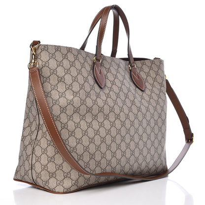 Gucci Soft GG Supreme Monogram Medium Crossbody Tote Beige Cuir 4 of 9