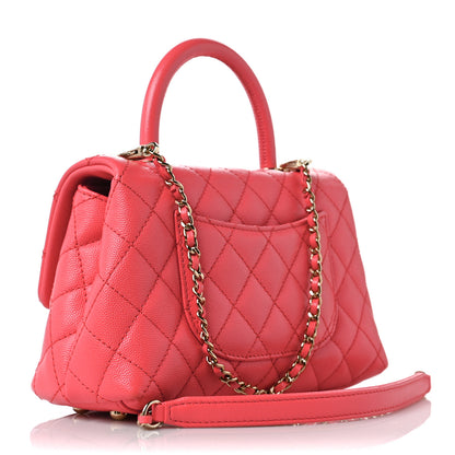 Chanel Caviar Quilted Mini Coco Handle Flap Pink 2 of 8