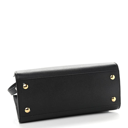 Burberry Grainy Calfskin Mini Two Handle Title Bag Black 4 of 10