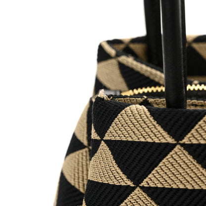 Prada Jacquard Triangolo Symbole Embroidered Small Shoulder Bag Black Corda 11 of 11