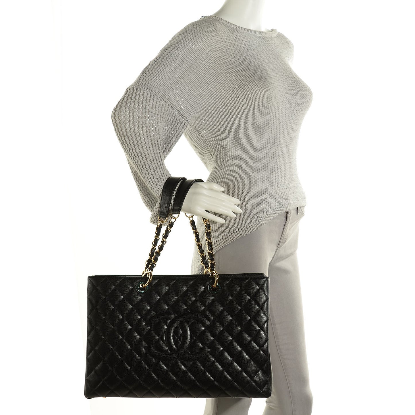 Caviar XL Grand Shopping Tote GST Black