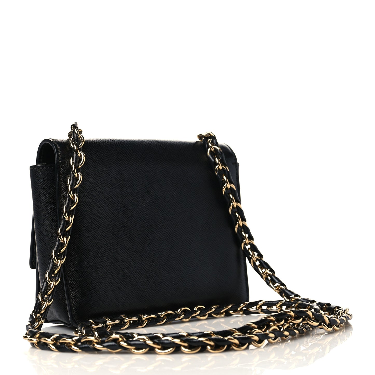Printed Calfskin Mini Ginny Shoulder Bag Black