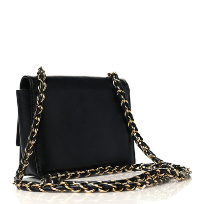 Salvatore Ferragamo Printed Calfskin Mini Ginny Shoulder Bag Black 2 of 5
