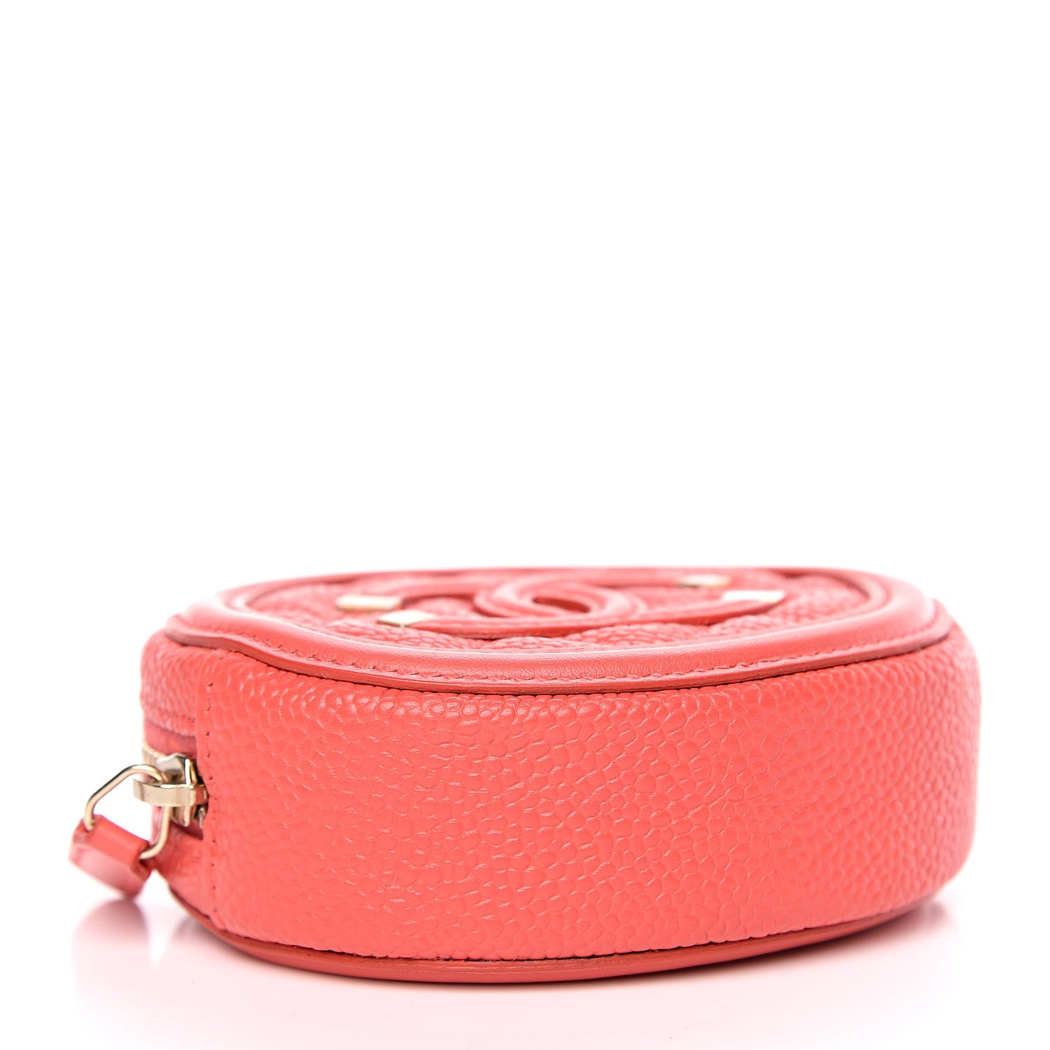 Chanel Caviar Quilted Filigree Zip Around Classic Coin Purse Red 4 of 7