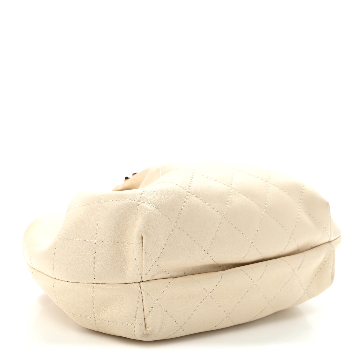 Chanel Lambskin Plexiglass Tortoise Shell Quilted Small Pouch Light Beige 4 of 11