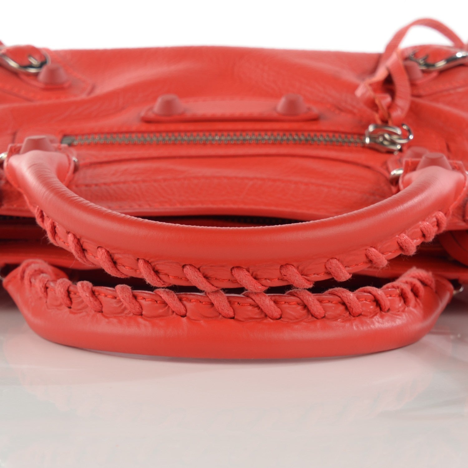 Balenciaga Matte Goatskin Rubber Covered Classic Hardware Mini City Rouge Coquelicot Rouge Braise 5 of 8