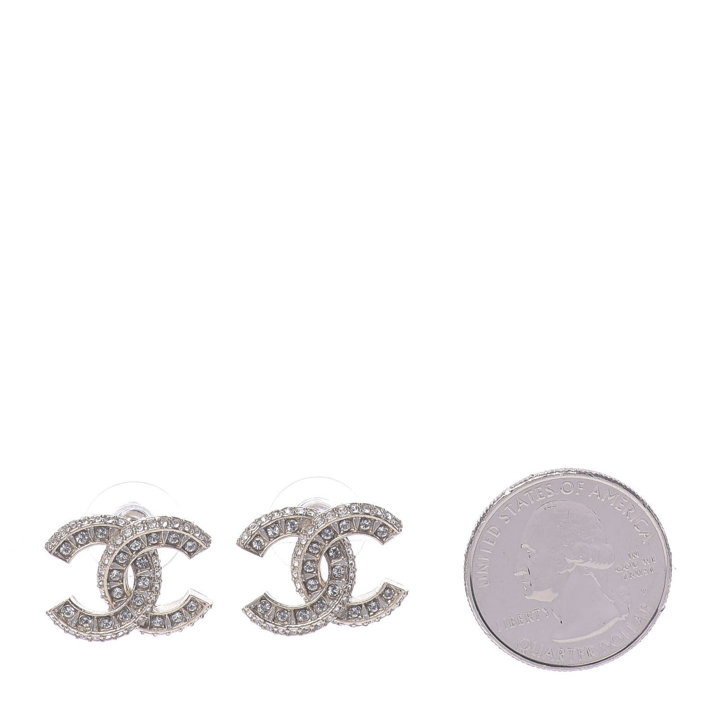 Crystal Timeless CC Earrings Light Gold