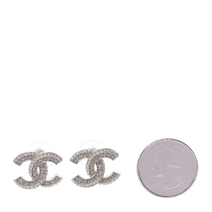 Chanel Crystal Timeless CC Earrings Light Gold 2 of 5