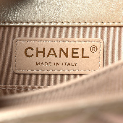 Chanel Iridescent Calfskin Quilted North South Boy Flap Beige 6 of 14