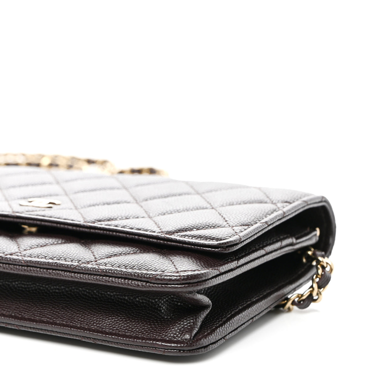 Caviar Quilted Wallet on Chain WOC Purple