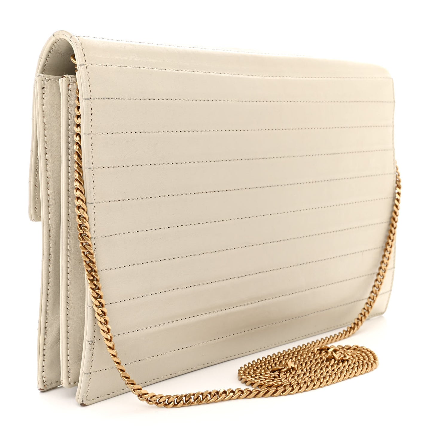 Calfskin Matelasse Victoire Chain Wallet Black