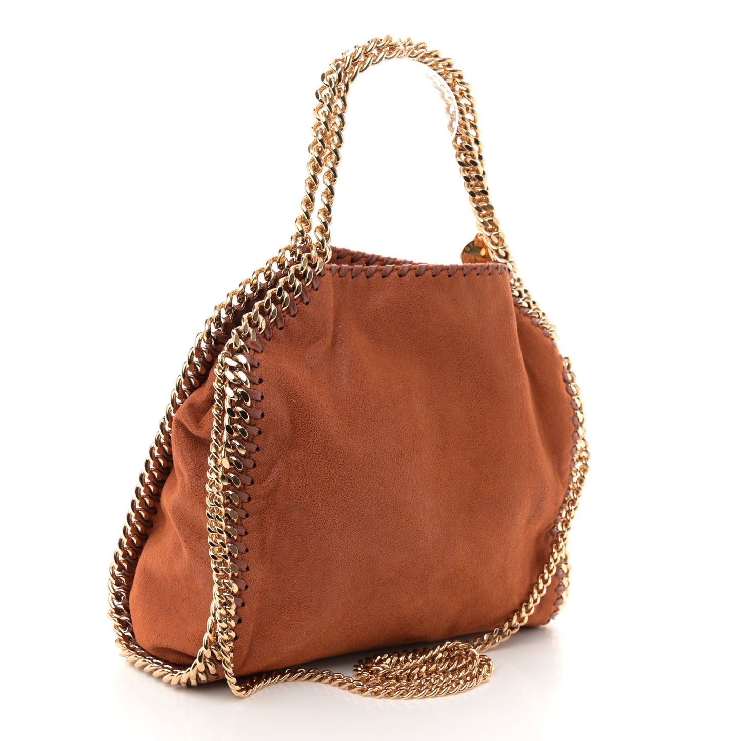 Shaggy Deer Mini Falabella Fold Over Tote Brandy