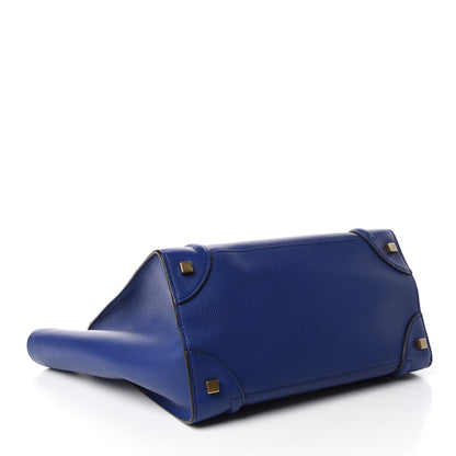 Celine Drummed Calfskin Mini Luggage Indigo 4 of 9